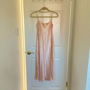 NWOT Vince satin midi dress - pearl blush